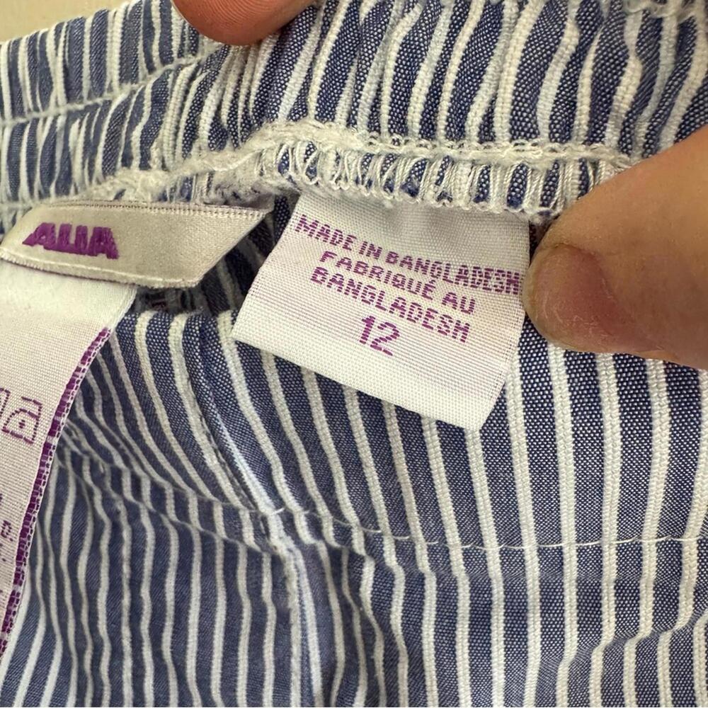 Alia Striped Crop Elastic Waist Pull On Capri Trousers - Picture 6 of 6